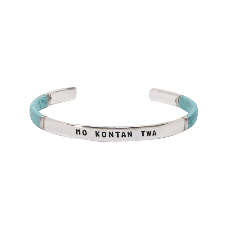 JONC HOMME MO KONTAN TWA Lagon PLAQUE ARGENT