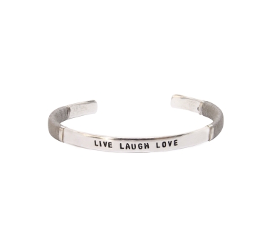 JONC HOMME LIVE LOVE LAUGH Sable PLAQUE ARGENT
