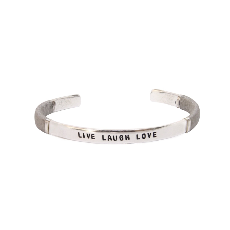 JONC HOMME LIVE LOVE LAUGH Sable PLAQUE ARGENT