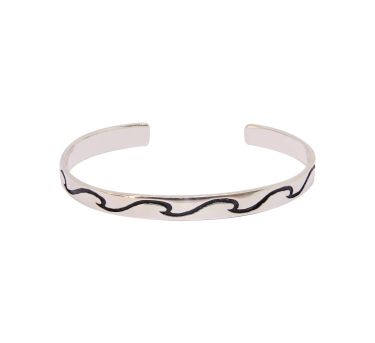 JONC HOMME  WAVES PLAQUE ARGENT