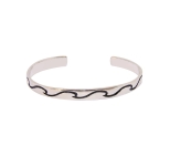 JONC HOMME  WAVES PLAQUE ARGENT