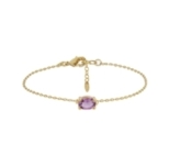 BRACELET AMETHYSTE DORE OR FIN 24K