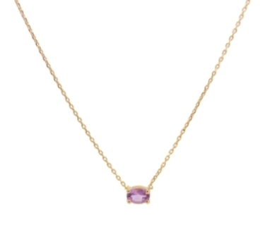 CHAINE AMETHYSTE DORE OR FIN 24K