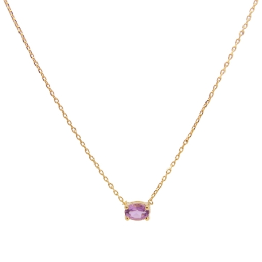 CHAINE AMETHYSTE DORE OR FIN 24K