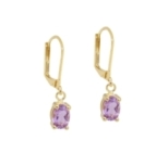 DORMEUSES AMETHYSTE DORE OR FIN 24K