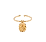 BAGUE GRAINE FILAO PLAQUE OR 24K