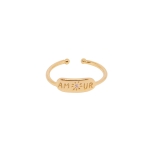 BAGUE AMOUR ZIRCO PLAQUE OR FIN 24K