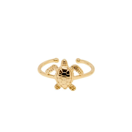 BAGUE TURTLE PLAQUE OR 24K