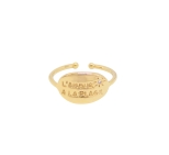 BAGUE L'Amour a La Plage PLAQUE OR FIN 24K