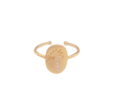 BAGUE Palm MAT PLAQUE OR FIN 24K