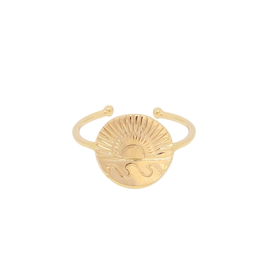 BAGUE SUNSET Tamarin PLAQUE OR FIN 24K
