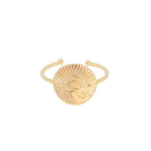 BAGUE SUNSET Tamarin PLAQUE OR FIN 24K