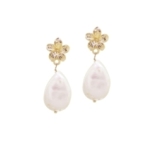 BOUCLES PENDANTES FRANGIPANE PERLES D'EAU DOUCE