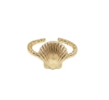 BAGUE BILLES COQUILLA PLAQUE OR FIN 24K