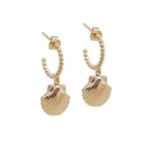 CREOLES OUVERTES BILLES COQUILLA DORE OR FIN 24K