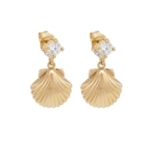 PENDANTES COQUILLA ZIRCO DORE OR FIN 24K