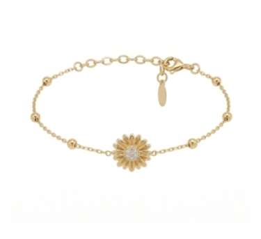 BRACELET TOURNESOL ZIRCO DORE OR FIN 24K