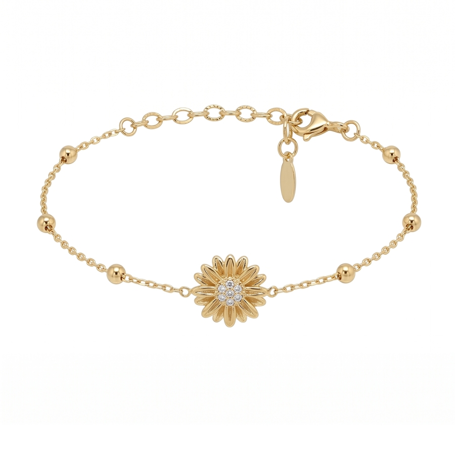 BRACELET TOURNESOL ZIRCO DORE OR FIN 24K BRACELET TOURNESOL ZIRCO DORE OR FIN 24K