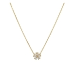 CHAINE FLOWER ZIRCO 44CM DORE OR FIN 24K