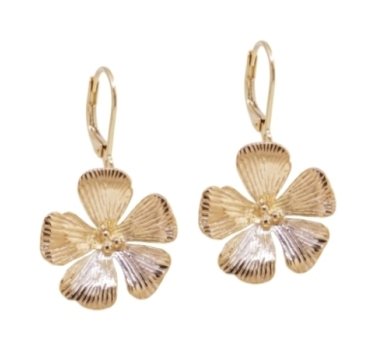 DORMEUSES HIBISCUS DORE OR FIN 24K