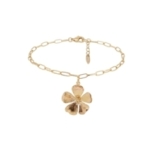 BRACELET HIBISCUS DORE OR FIN 24K