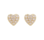 PUCES LOVE ZIRCO DORE OR FIN 24K