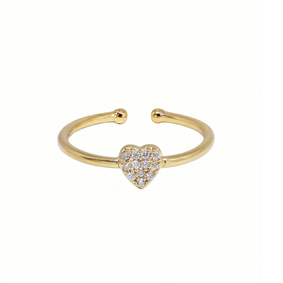 BAGUE LOVE ZIRCO PLAQUE OR 24K