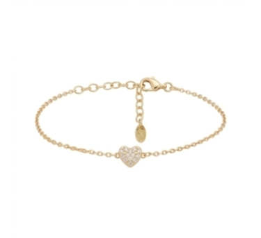 BRACELET LOVE ZIRCO DORE OR FIN 24K