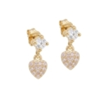 PENDANTES LOVE ZIRCO DORE OR FIN 24K