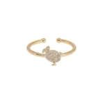 BAGUE LITTLE DODO ZIRCO PLAQUE OR 24K BAGUE LITTLE DODO ZIRCO PLAQUE OR 24K