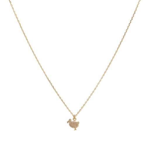 CHAINE LITTLE DODO ZIRCO 44CM DORE OR FIN 24K