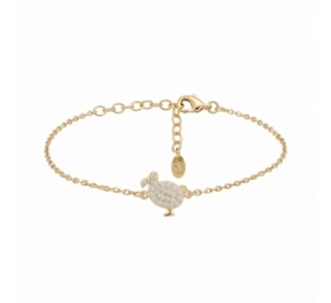 BRACELET LITTLE DODO ZIRCO DORE OR FIN 24K