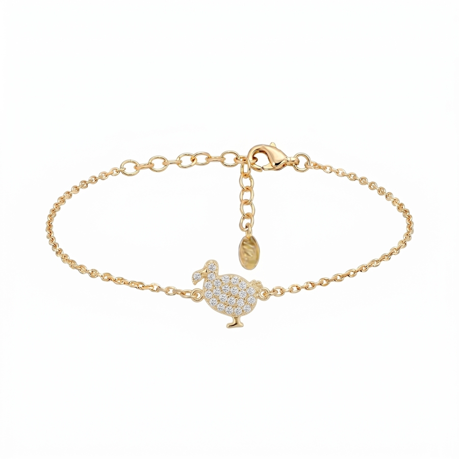 BRACELET LITTLE DODO ZIRCO DORE OR FIN 24K BRACELET LITTLE DODO ZIRCO DORE OR FIN 24K