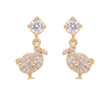 PENDANTES LITTLE DODO ZIRCO DORE OR FIN 24K