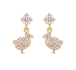 PENDANTES LITTLE DODO ZIRCO DORE OR FIN 24K