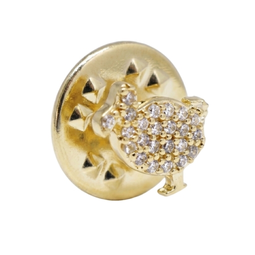 PINS BROCHE LITTLE DODO ZIRCO DORE OR FIN 24K