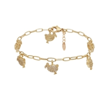 MULTI BRACELET LITTLE DODO ZIRCO DORE OR FIN 24K