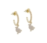 CREOLES BALLS LITTLE DODO ZIRCO DORE OR FIN 24K CREOLES BALLS LITTLE DODO ZIRCO DORE OR FIN 24K