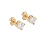 PUCES SOLO ZIRCO DORE OR FIN 24K