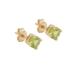 PUCES SOLO PERIDOT DORE OR FIN 24K