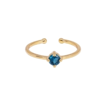 BAGUE SOLO TOPAZE PLAQUE OR 24K