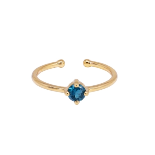 BAGUE SOLO TOPAZE PLAQUE OR 24K