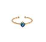BAGUE SOLO TOPAZE PLAQUE OR 24K