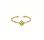 BAGUE SOLO PERIDOT PLAQUE OR 24K