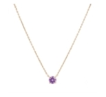 CHAINE SOLO AMETHYSTE 44CM DORE OR FIN 24K