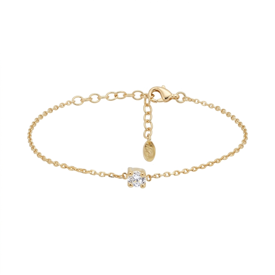 BRACELET SOLO ZIRCO DORE OR FIN 24K