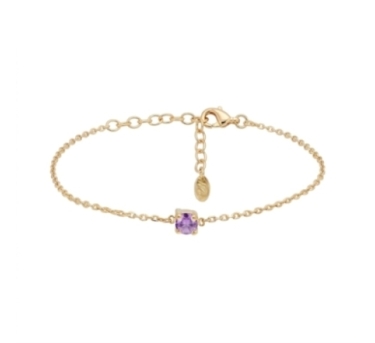 BRACELET SOLO AMETHYSTE DORE OR FIN 24K