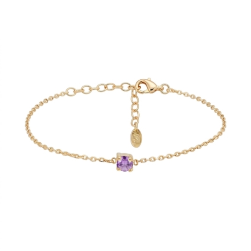 BRACELET SOLO AMETHYSTE DORE OR FIN 24K