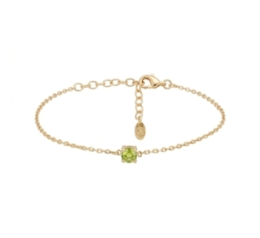 BRACELET SOLO PERIDOT DORE OR FIN 24K