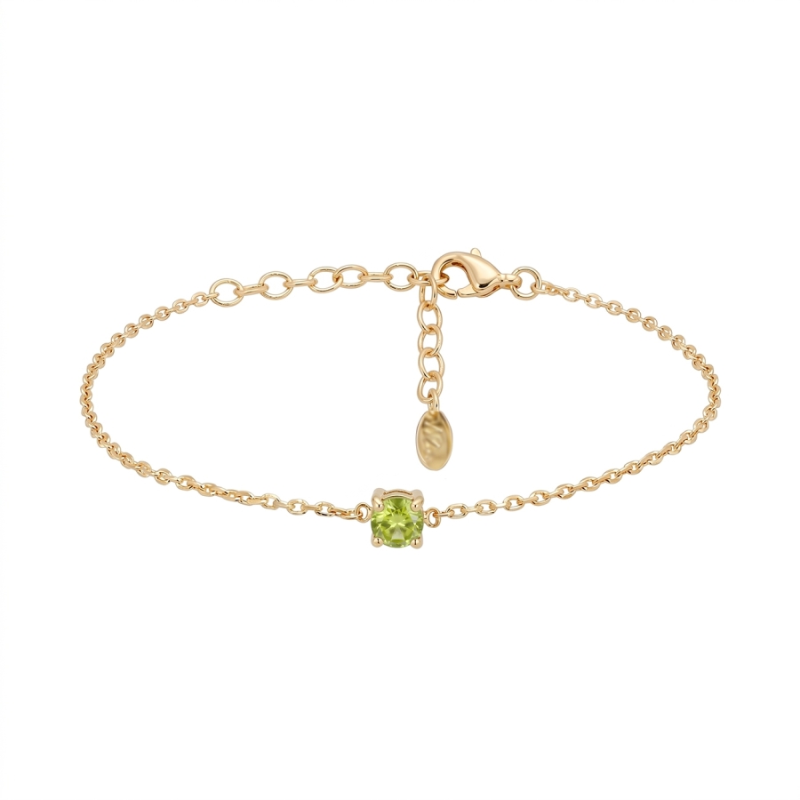 BRACELET SOLO PERIDOT DORE OR FIN 24K